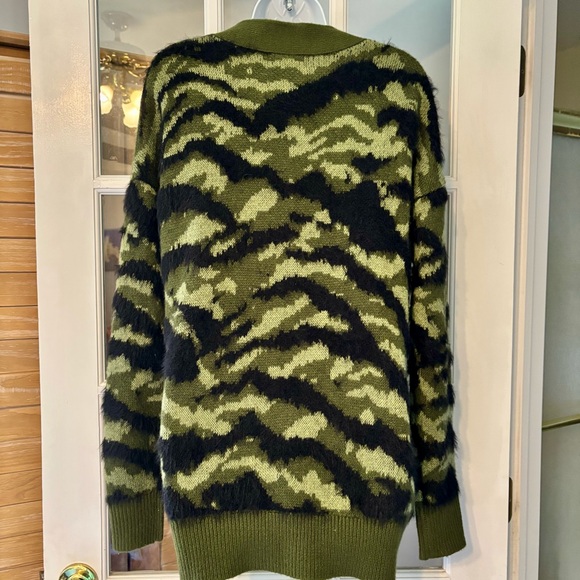 Greylin Jules Army Eyelash Cardigan Sweater Small - Picture 5 of 5